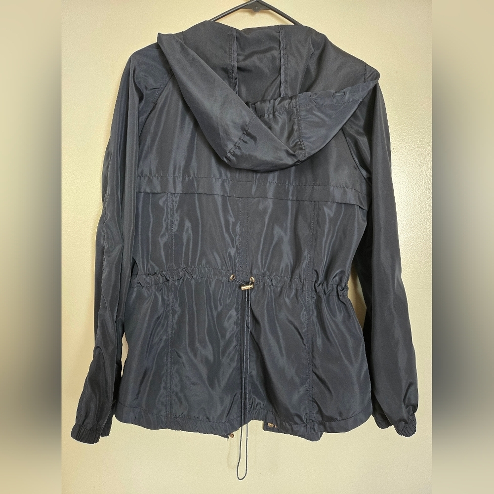 Cavalini Women's Navy Hooded Anorak Jacket Size S (Wind-breaker, Water Resistant - Picture 5 of 7